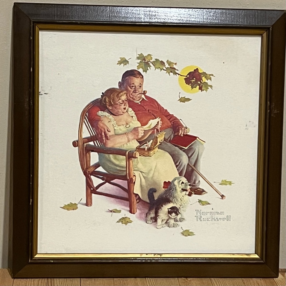 Vintage Norman Rockwell Print- Fondly Do We Remember 16 1/2”
